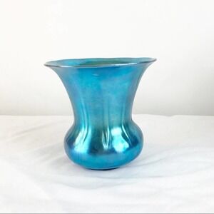 Steuben Blue Aurene Glass Vase Antique 1918-1924